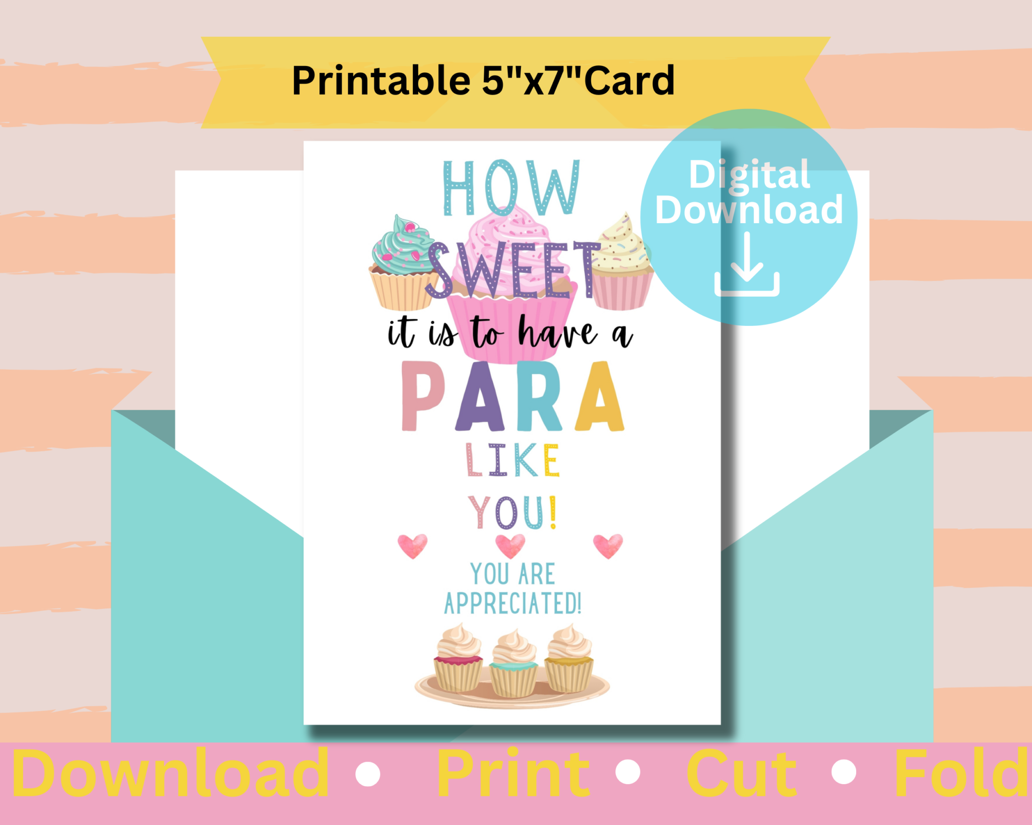 Printable Paraprofessional Appreciation Card Beccas Design Corner 0182